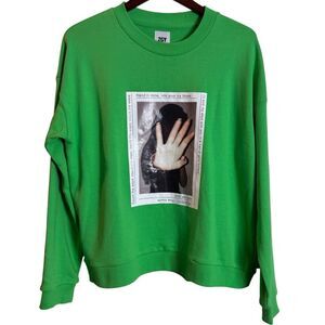 ZGY Zumiez Oversized Green Graphic Crewneck Cotton Sweatshirt Size Large NEW